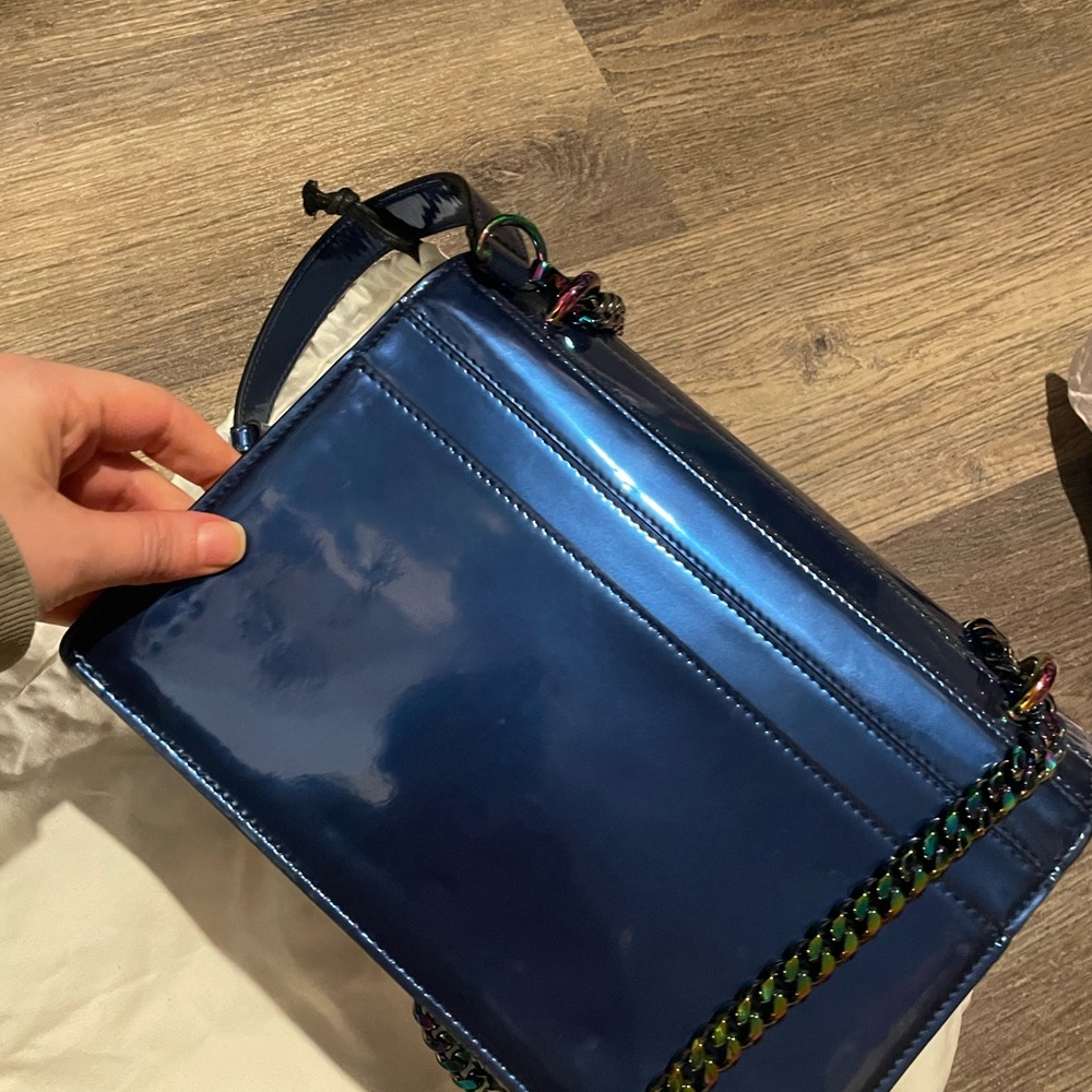 Balmain Navy Patent Quilted Crossbody with Iridescent Hardware - Picture 9 of 10